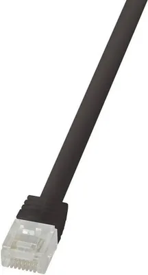 Immagine prodotto di LogiLink CAT 6A SlimLine cavo patch piatto U/UTP nero 0,0,25 m