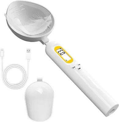 Immagine prodotto di Bilancia digitale per misurini - Misurazione precisa - Ricaricabile con display LCD - Capacità: 0,1-500g - Colore: bianco