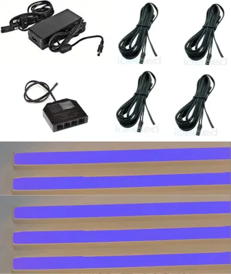 Produktbild von 2904 LED Regal Beleuchtung 2x0,3m inklusive Netzteil Lichtfarbe Blau