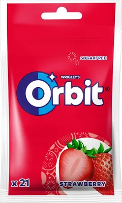 Immagine prodotto di Gomma da masticare Orbit Strawberry senza zucchero, 21 pezzi