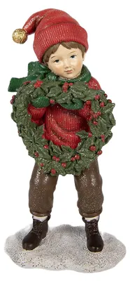 Immagine prodotto di Clayre & Eef Decorazione natalizia a forma di bambino 10x6x19 cm Rossa in plastica
