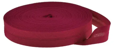 Schrägband Baumwolle Breite 14mm gefalzt weinrot