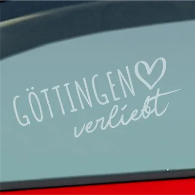 Produktbild von Auto Aufkleber Göttingen verliebt Herz Stadt Heimat Liebe Car 19x7 cm Milchglas Sticker Heckscheibenaufkleber