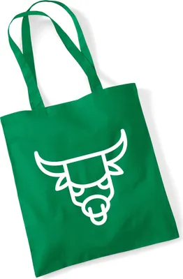 Produktbild von Huuraa Jutebeutel Stier Sternzeichen Symbol 10 Liter Kelly Green Baumwolle Tasche Geschenkidee