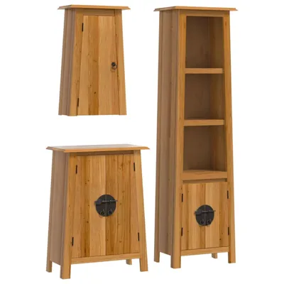 Immagine prodotto di Set Mobili da Bagno 3 pz in Legno Massello di Pino