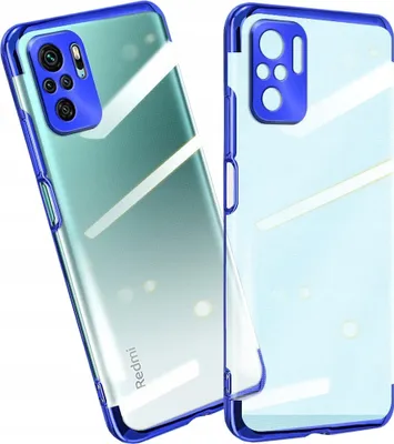 Obrázok produktu pre Priehľadné farebné puzdro s rámom pre Xiaomi Redmi Note 10 Blue