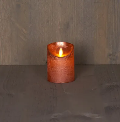 Produktbild von Kerzenwachs rustikale bewegliche Flamme 7,5x10 cm Kupfer b.o.
