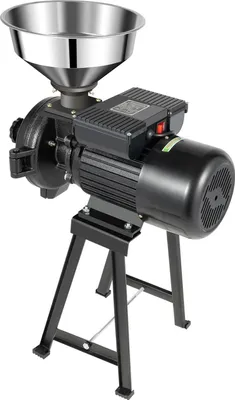 Produktbild von Elektrische Getreidemühle 2200 W, Trockenkornmühle mit Trichter, Mehl- und Futtermühle – schwarz