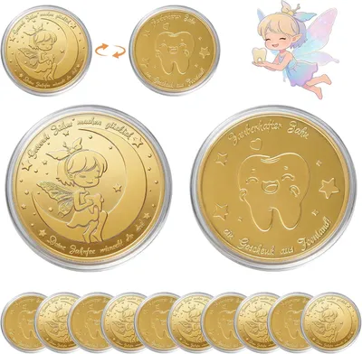 Productafbeelding van Tandfee munten - Set van 10 - Tandenfee cadeau voor kinderen