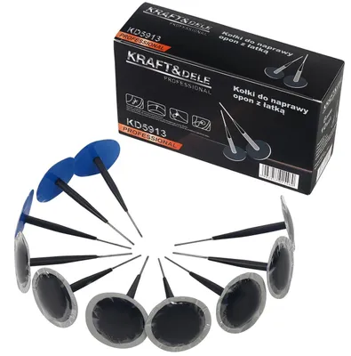 Obrázek produktu pro Sada záplat a kolíků na opravu pneumatik, 6 mm, 10 kusů, KD5913