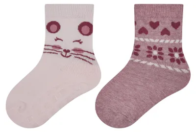 Produktbild von Sterntaler ABS Socken Doppelpack Mädchen – Flauschige Stoppersocken mit Innenfro