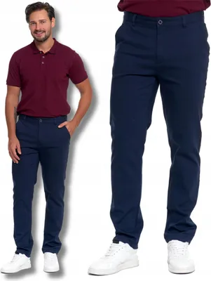 Zdjęcie produktu dla Moraj | Spodnie typu "herrenhose" - rozmiar 33 - Spodnie typu chinos, kolor niebieski - Spodnie bawełniane - Eleganckie spodnie chinos z bawełny