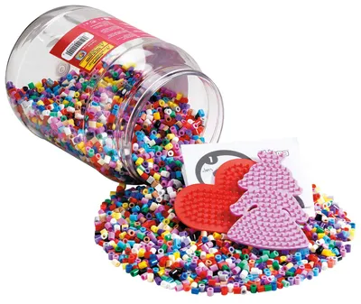 Image de Hama Perles à repasser midi + plaques en plastique rouge 5,0 mm 7.000 perles à repasser