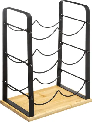 Produktbild von 5five Simply Smart Weinständer Metall Bambus schwarz 38x25,5cm Loft Deko