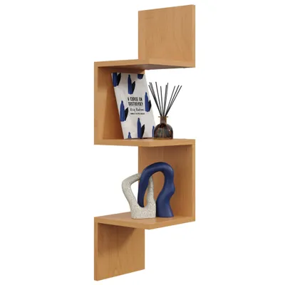 Produktbild von Eckregal Erle – praktisches Hängeregal für Bücher und Dekoration, stabile Wand-Eckablage für Wohnzimmer, Küche und Büro