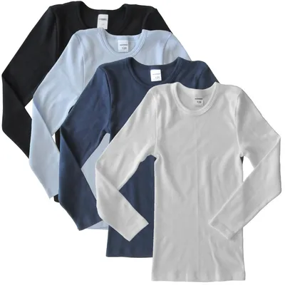 Produktbild von HERMKO 2830 Kinder langarm Shirt aus 100% Baumwolle, Unterhemd für Mädchen und Jungen, Farbe:weiß, Größe:140