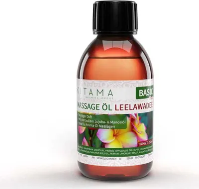 Produktbild von Kitama Aroma Massageöl Leelawadee Frangipani 250ml I Pflegendes Körperöl für Massagen I Aroma-Öl für Massage, Thai-Massage & Spa