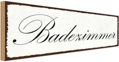 Zdjęcie produktu dla vianmo Drewniany znak 10x27 cm Badezimmer