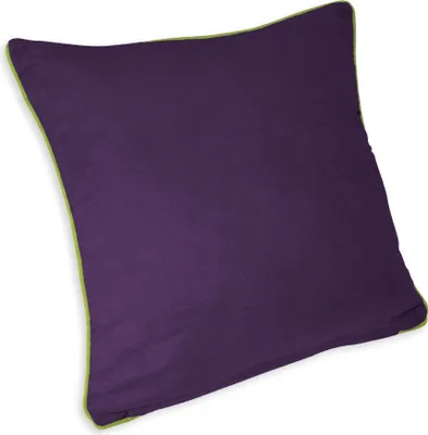 Produktbild von Kissenbezug 50x50 cm lila farbigen Rand in grün Wildleder Optik Kissenhülle