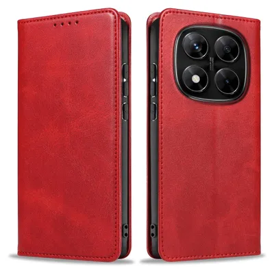 Produktbild von Handyhülle für Xiaomi Redmi Note 14 Pro Kunstleder Flip Cover Hülle Klapphülle Case Kartenfach Farbe: Rot