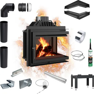 Produktbild von Kamineinsatz Gusseisen KRATKI SIMPLE rechts 8 kW Ø 200