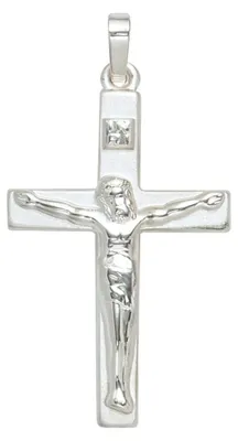Produktbild von Anhänger Halsschmuck Kreuz 925 Silber Sterlingsilber teilmattiert