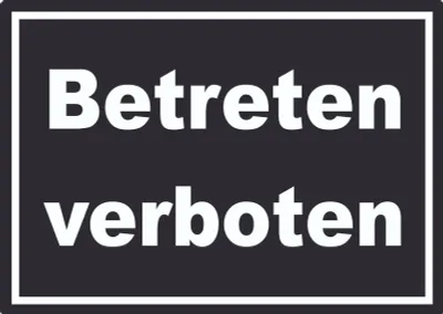 Produktbild von Betreten verboten Schild weiß-schwarz A0 (841x1189mm)