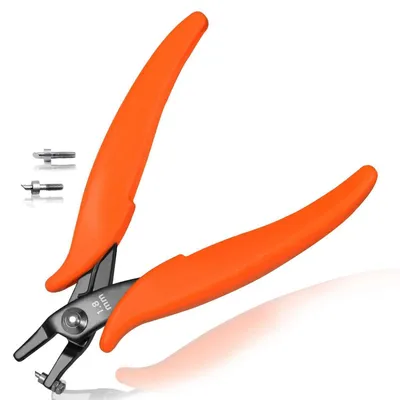 Obrázok produktu pre Zárezový nástroj (lochzange) s dĺžkou 14 cm, určený na výrobu šperkov, s priemerom otvoru 1,8 mm, vrátane náhradných kolíkov a PVC rukovätí