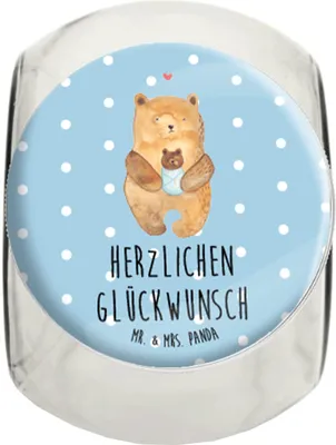 Produktbild von Mr. & Mrs. Panda Vorratsdose Glas Bär Baby L 870ml - Blau Pastell - Geschenk, aufbewahrungsglas, Vorratsglas, Glückwunsch, Teddy, Bonbonglas, Taufe, Kaffeedose, Geburt