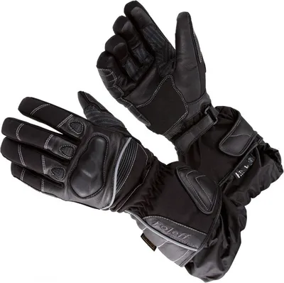 Produktbild von RO82 - Schwarze Motorradhandschuhe mit warmen Innenfutter für den Winter  Roleff Größe: S,