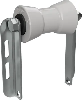 Image de Rouleau de quille en polyuréthane avec support C aide à la mise à l'eau des remorques de bateaux galvanisé SUPROD, 130 mm, gris