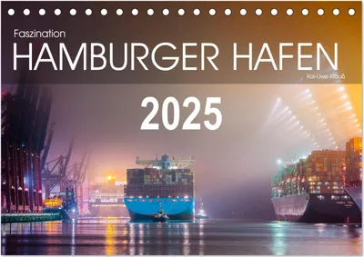 Produktbild von Faszination Hamburger Hafen (Tischkalender 2025 DIN A5 quer), CALVENDO Monatskalender