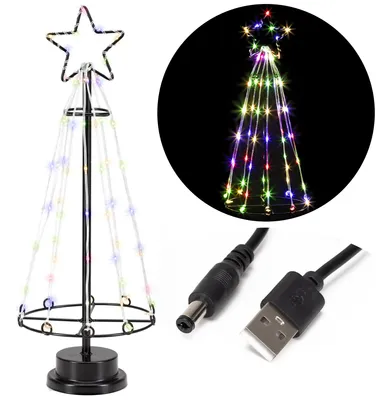 Productafbeelding van Kerstboom | Kerstdecoratie | Multicolor | Metaal | 45 Cm | 80 Led
