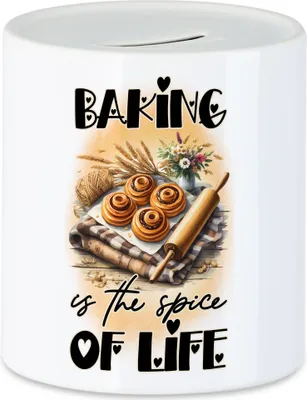 Produktbild von Baking is the Spice of Life Spardose Backen mit Liebe Bäcker Geschenkidee Küche