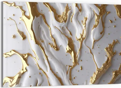 Produktbild von DEQORI Glasbild Echtglas 90x60 cm 'Goldene Fließkraft' Wandbild Bild modern Deko