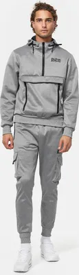 Produktbild von Herren Trainingsanzug mit Kapuze schmale Passform MOORPARK Marl Grey/Black 3XL BENLEE
