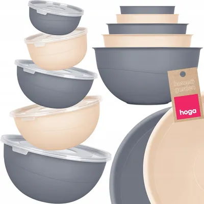Produktbild von Hoga Küchenschüsseln Set mit Deckel, stapelbar, lebensmittelecht