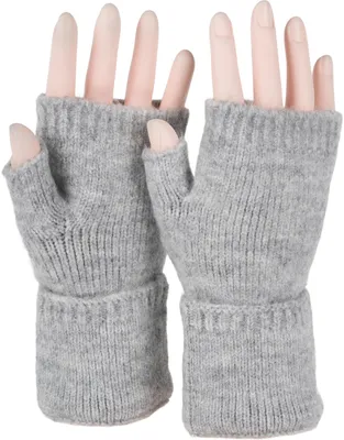 Produktbild von styleBREAKER Damen Fingerlose Strickhandschuhe Einfarbig mit Bund, warme Winter Handschuhe 09010052