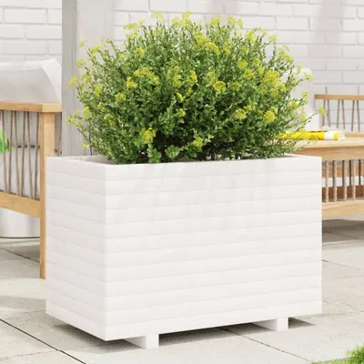 Produktbild von "2026 Promotion" Hochbeet - Pflanzkübel - Weiß 70x40x49,5 cm - Massivholz Kiefer - Beete CC30481