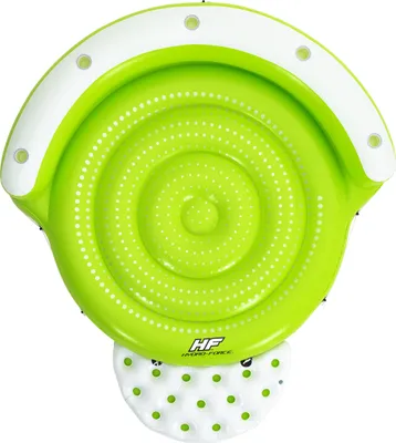 An inflatable pool float is shown from a top-down view against a white background.