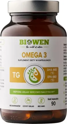 Image de Biowen Omega 3 TG : 660 mg d'EPA, 440 mg de DHA, 90 capsules
