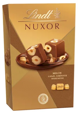 Zdjęcie produktu dla Lindt Nuxor Cornet, mieszanka czekoladek mlecznych z orzechami laskowymi, 75g