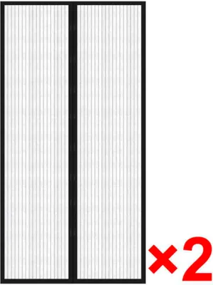 Immagine prodotto di Tende Antimosche per Porta 2 pz 210 x 100 cm 2pz Magneti Nera