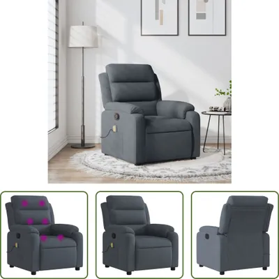 Zdjęcie produktu dla Fotel masujący The Living Store ciemnoszary aksamit