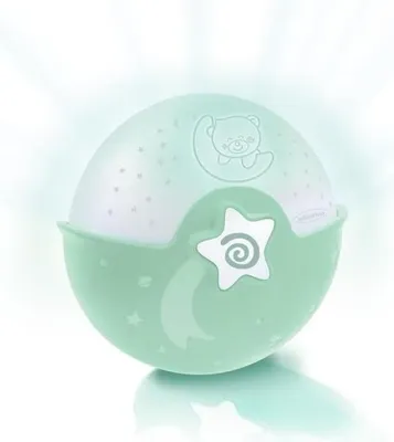 Image de Veilleuse Bébé Projecteur Musical Infantino, Sons Nature, Capteur de Pleurs, Vert Menthe