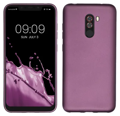 Produktbild von kwmobile Handyhülle für Xiaomi Pocophone F1 Hülle - Silikon Case metallisch schimmernd - Schutzhülle Cover - Metallic Lavendel
