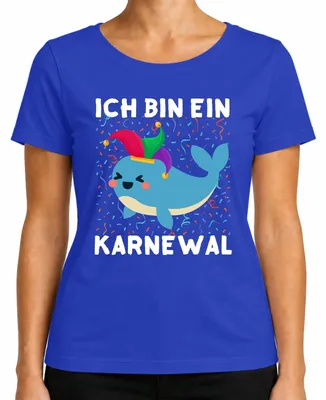 Imagen del producto de Soy una camiseta para mujer, con diseño de carnaval, con motivos de carnaval, payaso, confeti, divertida, ideal como regalo. Color: azul. Talla: L