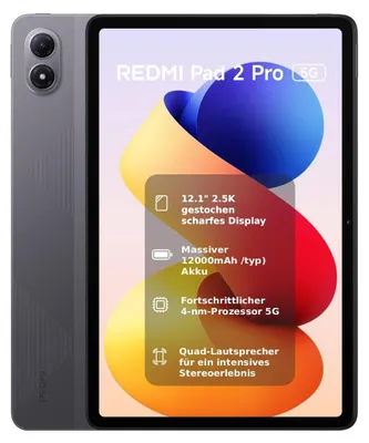 Imagen del producto de XIAOMI Redmi Pad 2 Pro 5G, 6+128GB, pantalla de 12,1", batería de 12000 mAh, color gris grafito