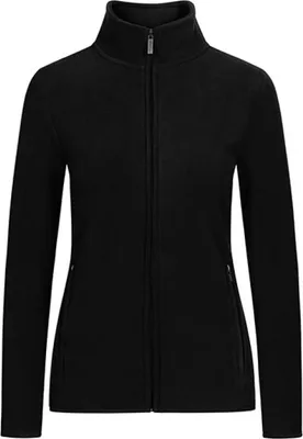 Produktbild von Doppel Fleece Zip Jacke Plus Size Damen, Schwarz-Schwarz, XXL
