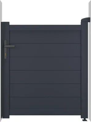 Produktbild von Gartentür aus aluminium 1m EIGER H.115cm grau